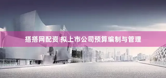 搭搭网配资 拟上市公司预算编制与管理